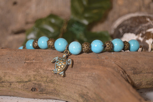 Turquoise Beaded Sea Turtle Necklace