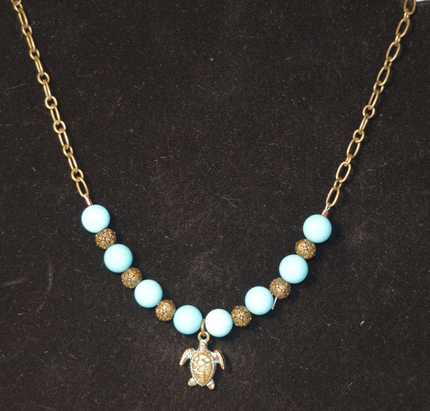 Turquoise Beaded Sea Turtle Necklace