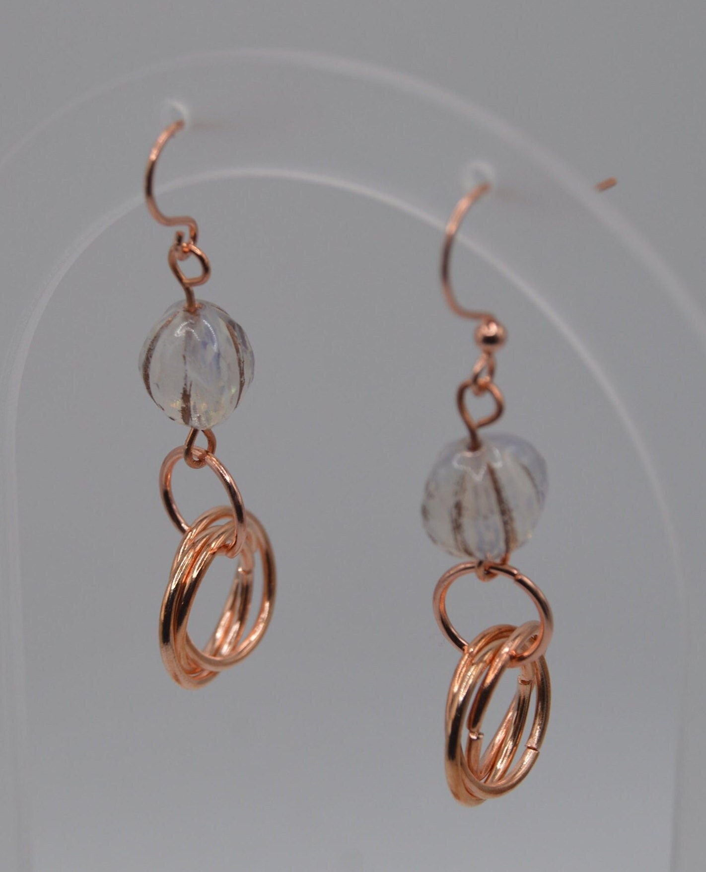 Chain Maille Earrings/Czech Glass Earrings