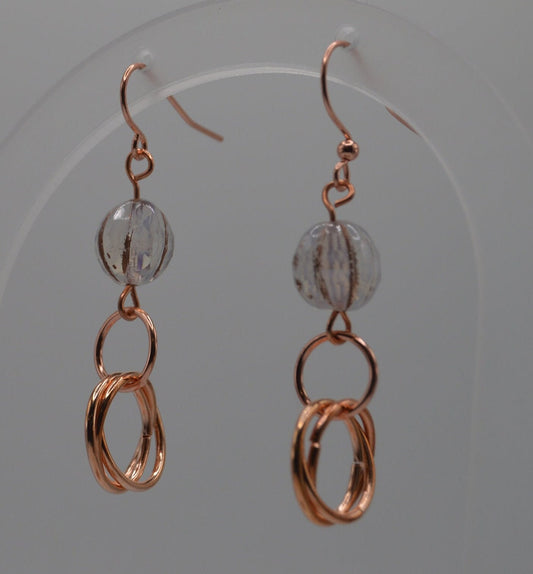 Chain Maille Earrings/Czech Glass Earrings