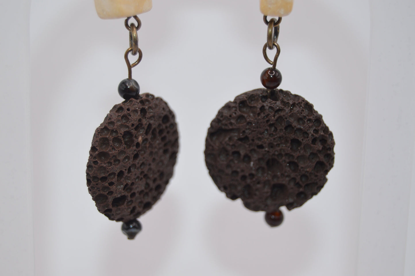 Lava Bead Earrings/Lava Bead Jewelry/ Essential Oil Jewelry/Diffuser Earrings/Sandstone Earrings