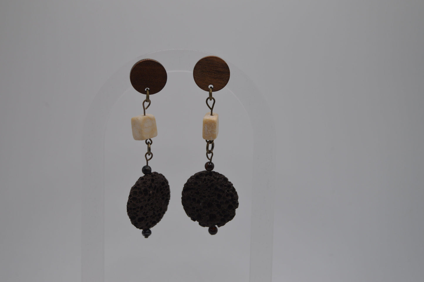 Lava Bead Earrings/Lava Bead Jewelry/ Essential Oil Jewelry/Diffuser Earrings/Sandstone Earrings