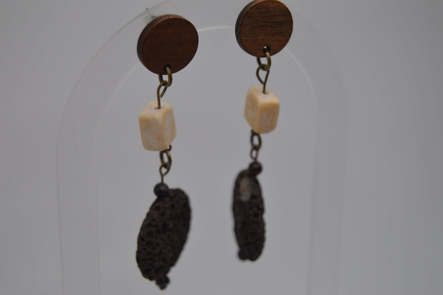 Lava Bead Earrings/Lava Bead Jewelry/ Essential Oil Jewelry/Diffuser Earrings/Sandstone Earrings