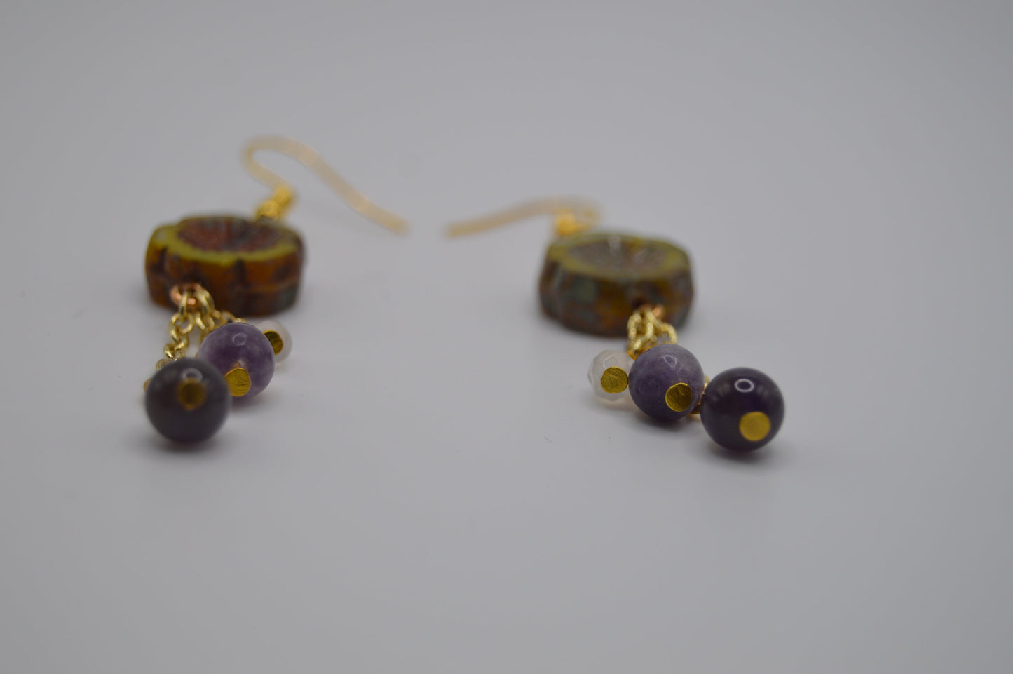 Stunning Floral Earrings Handmade with Czech Glass