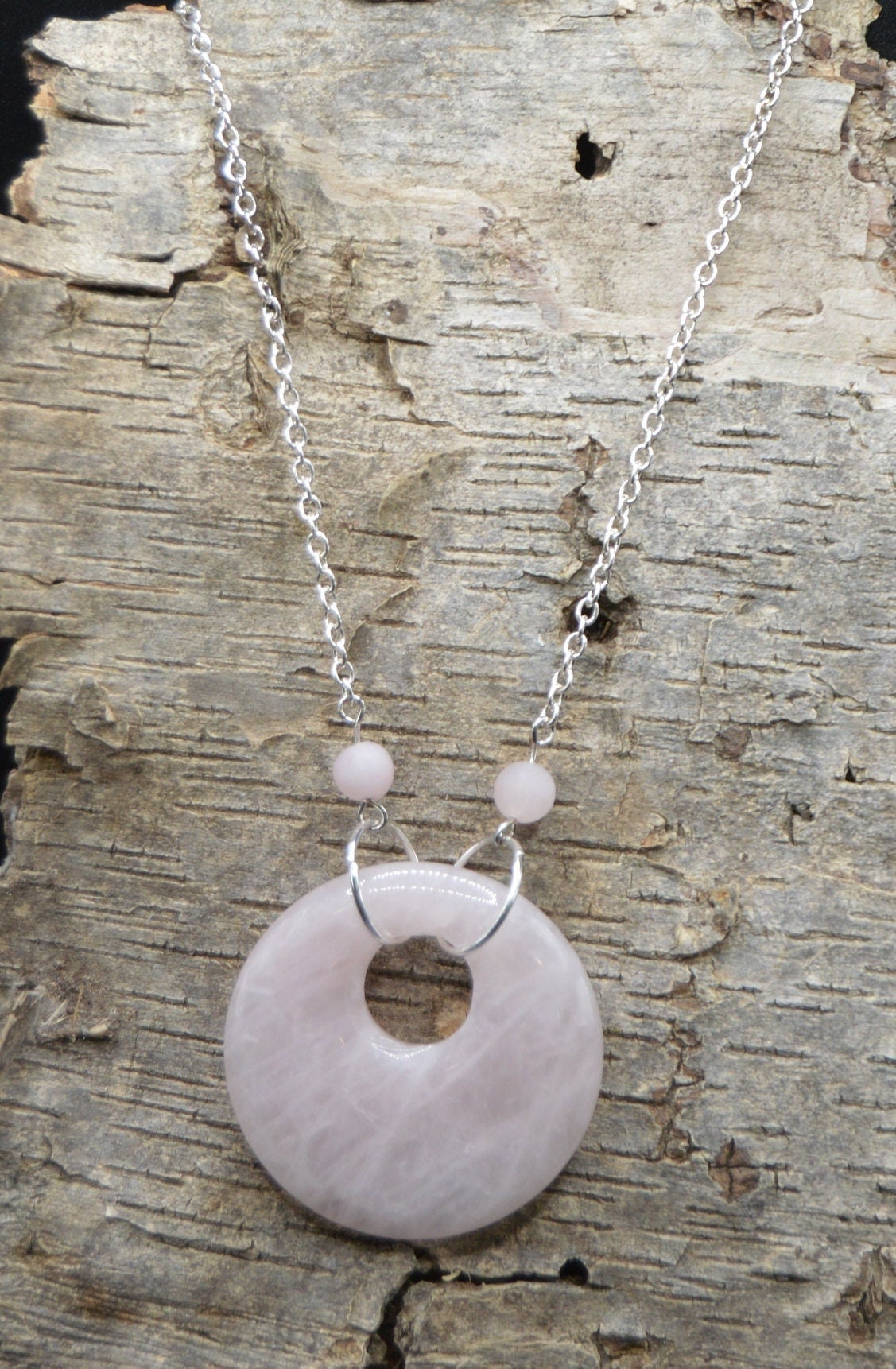 Natural Rose Quartz Pendant Necklace